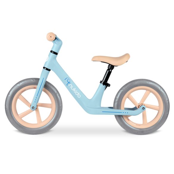 Kétkerekű futóbicikli, Nukido Light Flee, türkiz, EVA habkerekek 29 cm, tartós nylon váz, állítható ülésmagasság 35-41 cm, puha ülés, gumírozott markolat, szuperkönnyű
