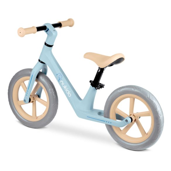 Kétkerekű futóbicikli, Nukido Light Flee, türkiz, EVA habkerekek 29 cm, tartós nylon váz, állítható ülésmagasság 35-41 cm, puha ülés, gumírozott markolat, szuperkönnyű