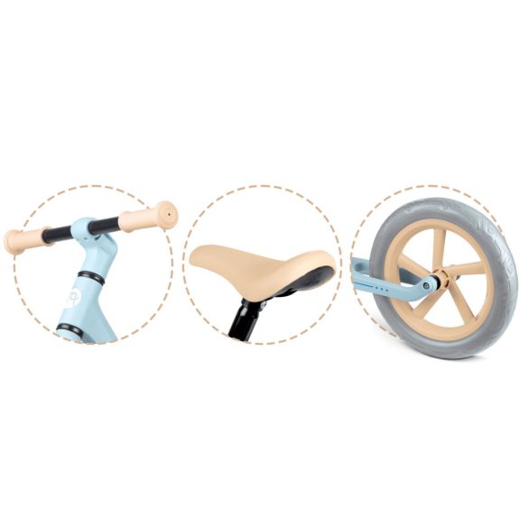 Kétkerekű futóbicikli, Nukido Light Flee, türkiz, EVA habkerekek 29 cm, tartós nylon váz, állítható ülésmagasság 35-41 cm, puha ülés, gumírozott markolat, szuperkönnyű