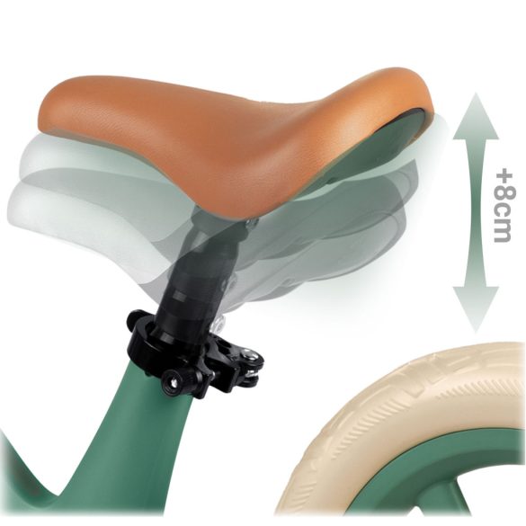 Kétkerekű futóbicikli, Nukido Light Flee, zöld, EVA habkerekek 29 cm, tartós nylon váz, állítható ülésmagasság 35-41 cm, puha ülés, gumírozott markolat, szuperkönnyű