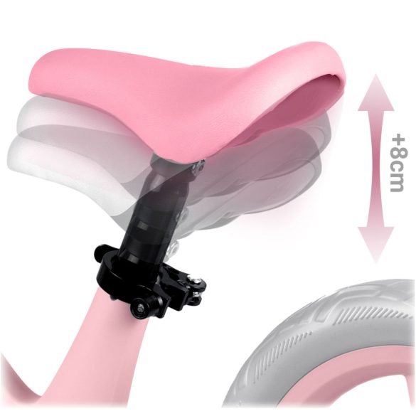 Kétkerekű futóbicikli, Nukido Light Flee, rózsaszín, EVA habkerekek 29 cm, tartós nylon váz, állítható ülésmagasság 35-41 cm, puha ülés, gumírozott markolat, szuperkönnyű