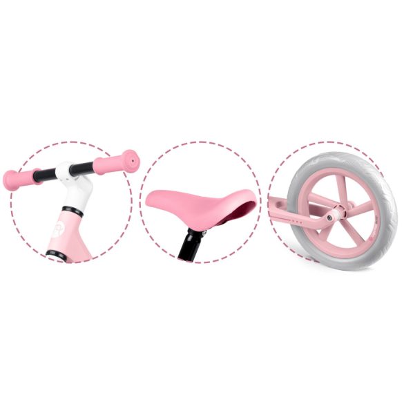 Kétkerekű futóbicikli, Nukido Light Flee, rózsaszín, EVA habkerekek 29 cm, tartós nylon váz, állítható ülésmagasság 35-41 cm, puha ülés, gumírozott markolat, szuperkönnyű