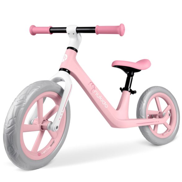 Kétkerekű futóbicikli, Nukido Light Flee, rózsaszín, EVA habkerekek 29 cm, tartós nylon váz, állítható ülésmagasság 35-41 cm, puha ülés, gumírozott markolat, szuperkönnyű