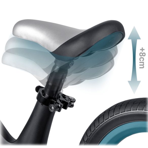 Kétkerekű futóbicikli, Nukido Light Flee, fekete, EVA habkerekek 29 cm, tartós nylon váz, állítható ülésmagasság 35-41 cm, puha ülés, gumírozott markolat, szuperkönnyű