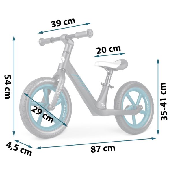 Kétkerekű futóbicikli, Nukido Light Flee, fekete, EVA habkerekek 29 cm, tartós nylon váz, állítható ülésmagasság 35-41 cm, puha ülés, gumírozott markolat, szuperkönnyű