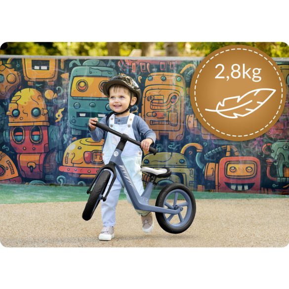 Kétkerekű futóbicikli, Nukido Light Flee, kék, EVA habkerekek 29 cm, tartós nylon váz, állítható ülésmagasság 35-41 cm, puha ülés, gumírozott markolat, szuperkönnyű