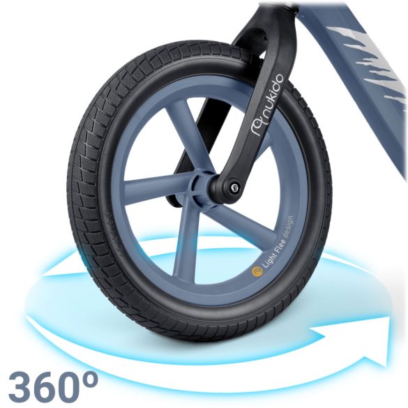 Kétkerekű futóbicikli, Nukido Light Flee, kék, EVA habkerekek 29 cm, tartós nylon váz, állítható ülésmagasság 35-41 cm, puha ülés, gumírozott markolat, szuperkönnyű