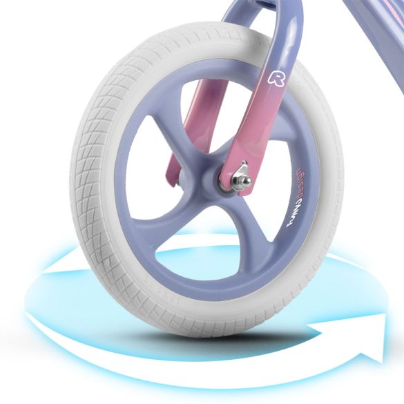 Kétkerekű futóbicikli, Ricokids Funnu, lila, magnézium váz, EVA habkerekek 29 cm, állítható ülésmagasság 35-42 cm, gumírozott markolatok ütközőkkel, könnyű