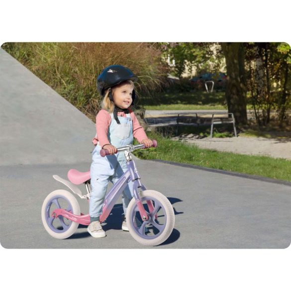 Kétkerekű futóbicikli, Ricokids Funnu, lila, magnézium váz, EVA habkerekek 29 cm, állítható ülésmagasság 35-42 cm, gumírozott markolatok ütközőkkel, könnyű