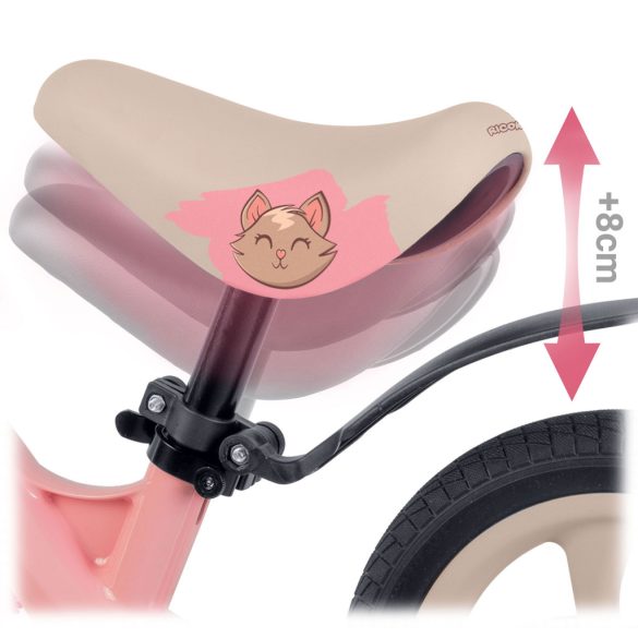 Kétkerekű futóbicikli, Ricokids Funnu, rózsaszín, magnézium váz, EVA habkerekek 29 cm, állítható ülésmagasság 35-42 cm, gumírozott markolatok ütközőkkel, könnyű