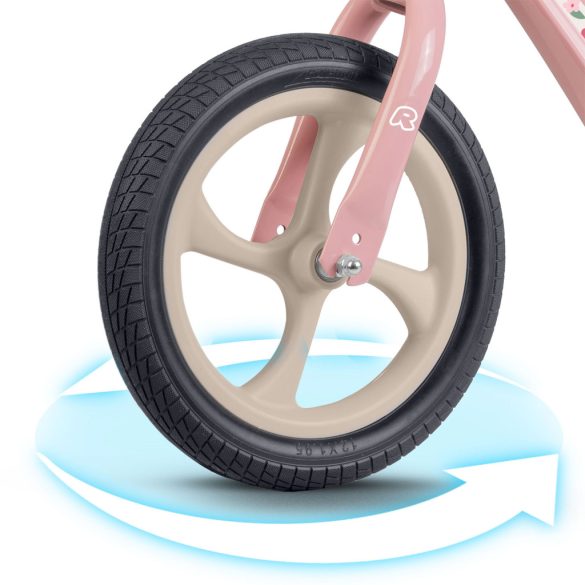 Kétkerekű futóbicikli, Ricokids Funnu, rózsaszín, magnézium váz, EVA habkerekek 29 cm, állítható ülésmagasság 35-42 cm, gumírozott markolatok ütközőkkel, könnyű