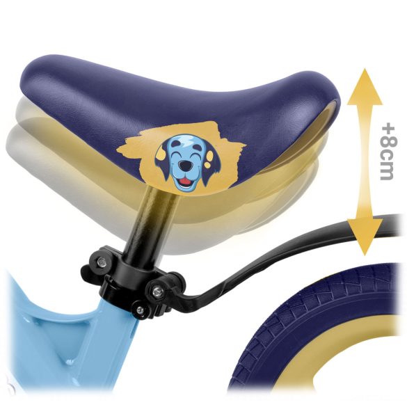 Kétkerekű futóbicikli, Ricokids Funnu, világoskék, magnézium váz, EVA habkerekek 29 cm, állítható ülésmagasság 35-42 cm, gumírozott markolatok ütközőkkel, könnyű