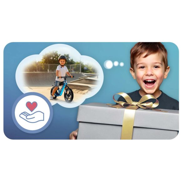 Kétkerekű futóbicikli, Ricokids Funnu, kék, magnézium váz, EVA habkerekek 29 cm, állítható ülésmagasság 35-42 cm, gumírozott markolatok ütközőkkel, könnyű