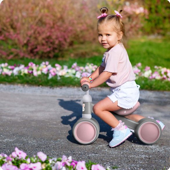 Háromkerekű futóbicikli, Ricokids, szürke, EVA habkerekek 15 cm, acél váz, kormányfordulás határoló, gumírozott markolat, 12 hónapos kortól