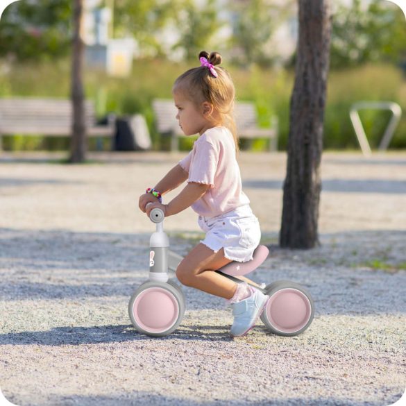 Háromkerekű futóbicikli, Ricokids, szürke, EVA habkerekek 15 cm, acél váz, kormányfordulás határoló, gumírozott markolat, 12 hónapos kortól