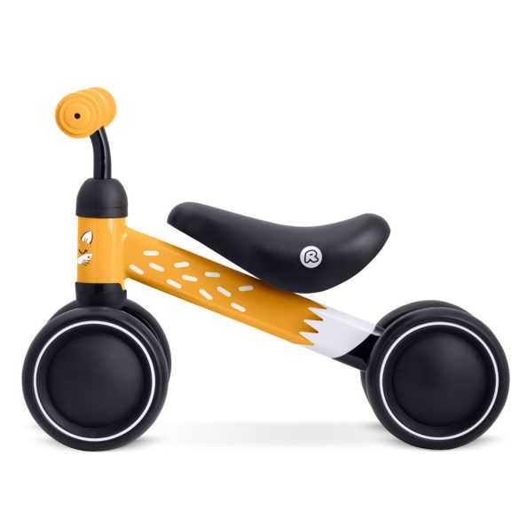 Háromkerekű futóbicikli, Ricokids, sárga, EVA habkerekek 15 cm, acél váz, kormányfordulás határoló, gumírozott markolat, 12 hónapos kortól
