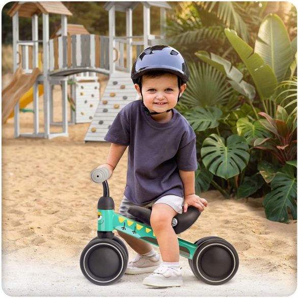 Háromkerekű futóbicikli, Ricokids, türkiz, EVA habkerekek 15 cm, acél váz, kormányfordulás határoló, gumírozott markolat, 12 hónapos kortól