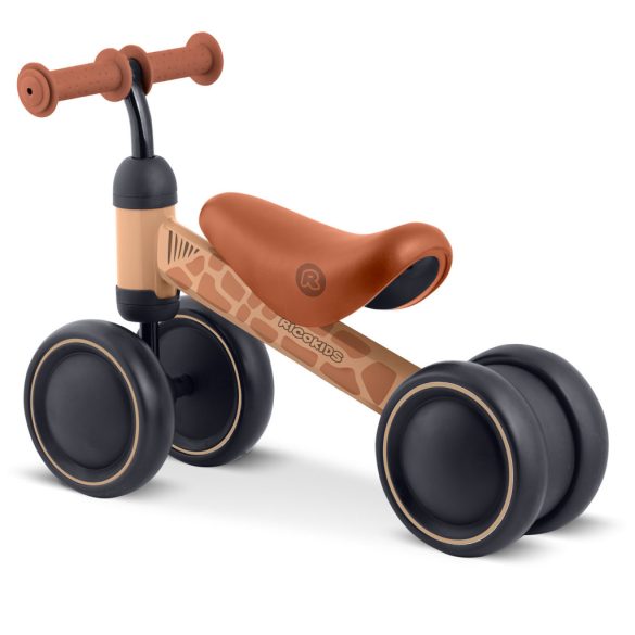 Háromkerekű futóbicikli, Ricokids, bézs, EVA habkerekek 15 cm, acél váz, kormányfordulás határoló, gumírozott markolat, 12 hónapos kortól