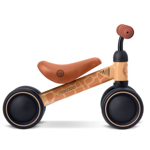 Háromkerekű futóbicikli, Ricokids, bézs, EVA habkerekek 15 cm, acél váz, kormányfordulás határoló, gumírozott markolat, 12 hónapos kortól