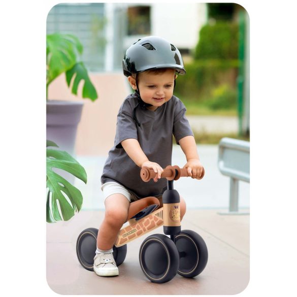 Háromkerekű futóbicikli, Ricokids, bézs, EVA habkerekek 15 cm, acél váz, kormányfordulás határoló, gumírozott markolat, 12 hónapos kortól