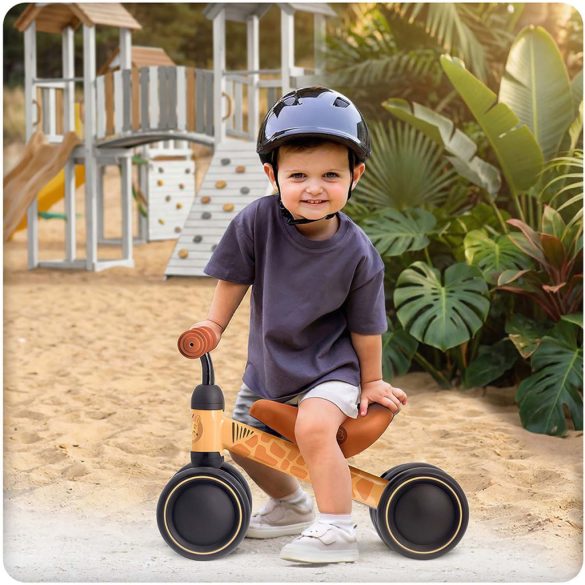 Háromkerekű futóbicikli, Ricokids, bézs, EVA habkerekek 15 cm, acél váz, kormányfordulás határoló, gumírozott markolat, 12 hónapos kortól