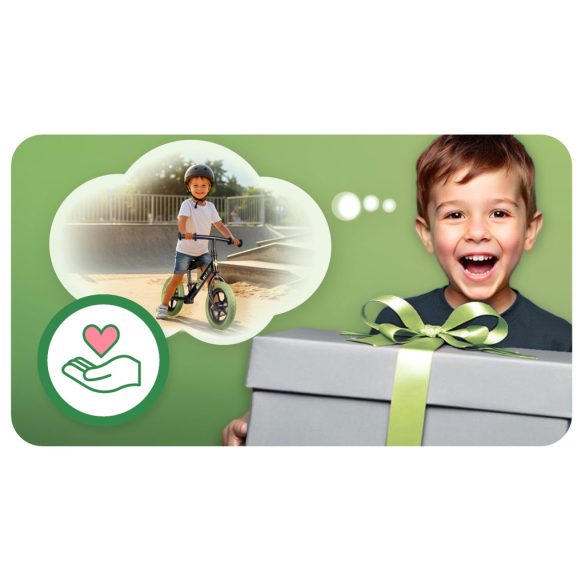 Kétkerekű futóbicikli, Ricokids RK-607, fekete, acél váz, EVA habkerekek 29 cm, állítható ülésmagasság 32-42 cm, csúszásmentes markolatok ütközőkkel, könnyű