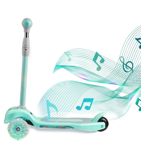 Háromkerekű roller, Ricokids Piko, menta, LED világítás a kerekekben és a fellépőben, állítható magasságú kormány, balanszos irányítás, EN 71, max. 35 kg