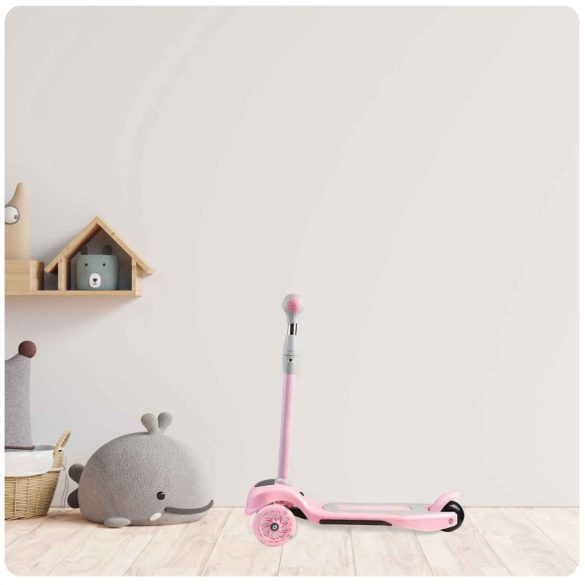 Háromkerekű roller, Ricokids Piko, rózsaszín, LED világítás a kerekekben és a fellépőben, állítható magasságú kormány, balanszos irányítás, EN 71, max. 35 kg
