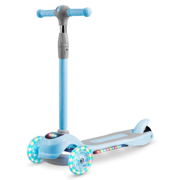 Háromkerekű roller, Ricokids Piko, kék, LED világítás a kerekekben és a fellépőben, állítható magasságú kormány, balanszos irányítás, EN 71, max. 35 kg