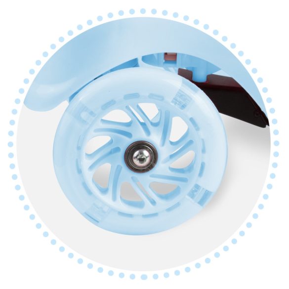 Háromkerekű roller, Ricokids Piko, kék, LED világítás a kerekekben és a fellépőben, állítható magasságú kormány, balanszos irányítás, EN 71, max. 35 kg