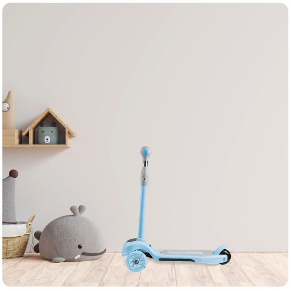 Háromkerekű roller, Ricokids Piko, kék, LED világítás a kerekekben és a fellépőben, állítható magasságú kormány, balanszos irányítás, EN 71, max. 35 kg