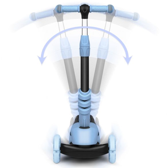 Háromkerekű roller, Ricokids Todi, kék, 3 az 1-ben, LED világítás a kerekekben, állítható magasságú kormány és ülés, balanszos irányítás, EN 71, max. 30 kg teherbírás, levehető üléssel és tolórúddal