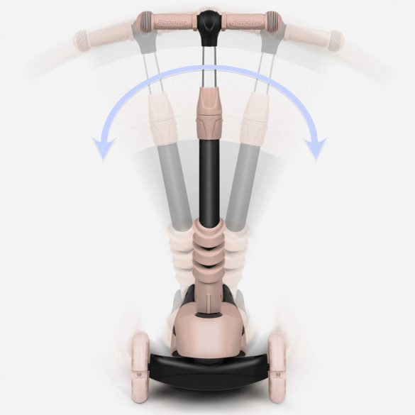 Háromkerekű roller, Ricokids Todi, bézs, 3 az 1-ben, LED világítás a kerekekben, állítható magasságú kormány és ülés, balanszos irányítás, EN 71, max. 30 kg teherbírás, levehető üléssel és tolórúddal
