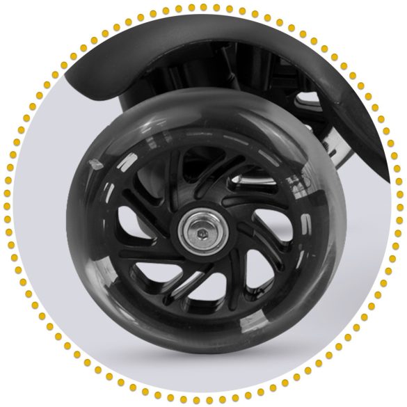 Háromkerekű roller, Ricokids Cubi, fekete, 3 az 1-ben, LED világítás a kerekben, állítható magasságú kormány és ülés, balanszos irányítás, csúszásgátló fellépő, EN 71, max. 30 kg