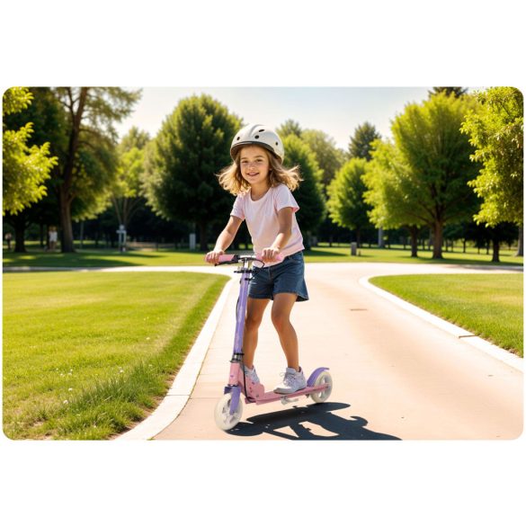 Gyerek roller, Ricokids Kodi, lila, 14,5 cm PU kerekek, összecsukható, állítható kormány, kézifék és lábfék, ABEC-7 csapágy, 3–8 éveseknek, max. 50 kg