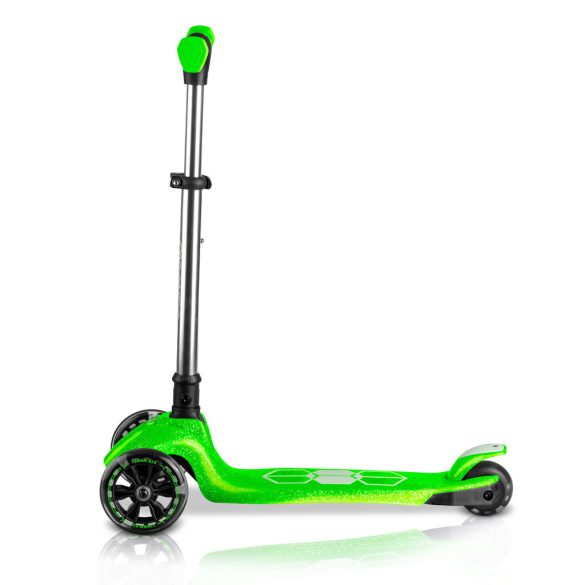 Háromkerekű roller, Ricokids Jelly, zöld, LED világítás a kerekekben és a fellépőben, balanszos irányítás, állítható alumínium kormány, max. 50 kg