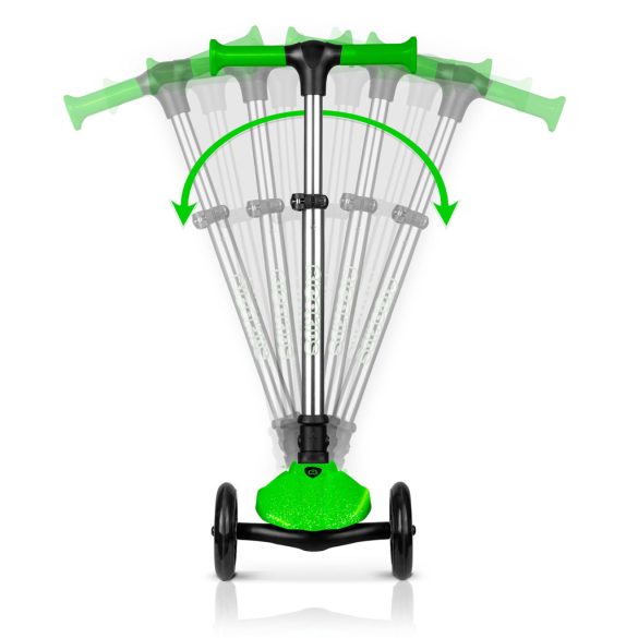 Háromkerekű roller, Ricokids Jelly, zöld, LED világítás a kerekekben és a fellépőben, balanszos irányítás, állítható alumínium kormány, max. 50 kg