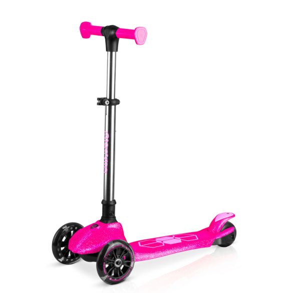 Háromkerekű roller, Ricokids Jelly, rózsaszín, LED világítás a kerekekben és a fellépőben, balanszos irányítás, állítható alumínium kormány, max. 50 kg