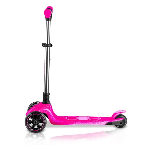 Háromkerekű roller, Ricokids Jelly, rózsaszín, LED világítás a kerekekben és a fellépőben, balanszos irányítás, állítható alumínium kormány, max. 50 kg