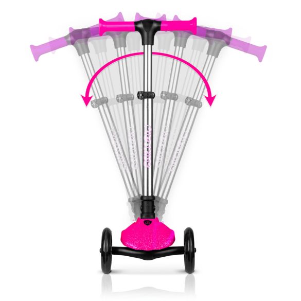 Háromkerekű roller, Ricokids Jelly, rózsaszín, LED világítás a kerekekben és a fellépőben, balanszos irányítás, állítható alumínium kormány, max. 50 kg