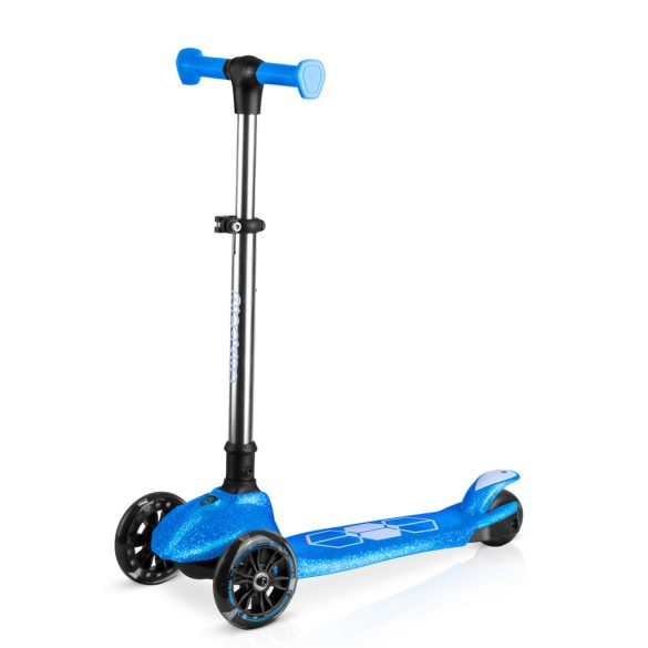 Háromkerekű roller, Ricokids Jelly, kék, LED világítás a kerekekben és a fellépőben, balanszos irányítás, állítható alumínium kormány, max. 50 kg