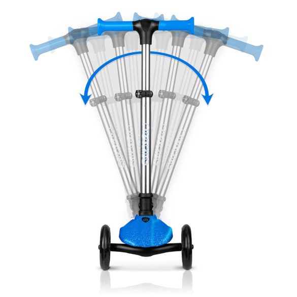 Háromkerekű roller, Ricokids Jelly, kék, LED világítás a kerekekben és a fellépőben, balanszos irányítás, állítható alumínium kormány, max. 50 kg