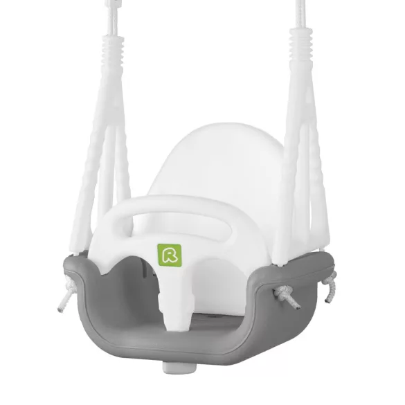 Gyerek hinta, Ricokids, szürke/fehér, állítható kötélmagasság: 130-160 cm, átalakítható, teherbírás: 30 kg, téglalap alakú