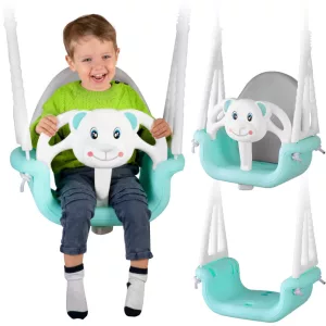 Gyerek hinta, Ricokids, türkiz, maci minta, kötélmagasság: 130-160 cm, átalakítható, teherbírás: 30 kg, téglalap alakú