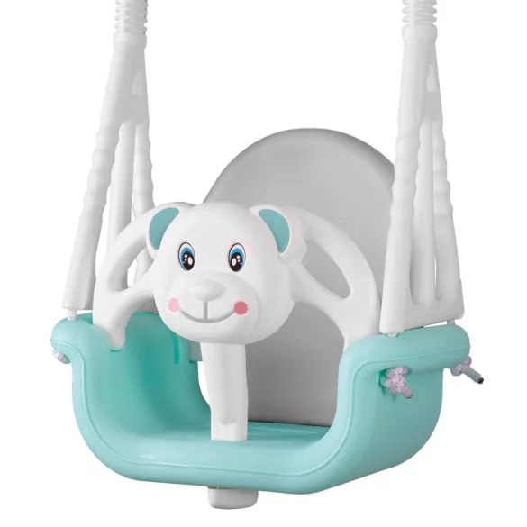 Gyerek hinta, Ricokids, türkiz, maci minta, kötélmagasság: 130-160 cm, átalakítható, teherbírás: 30 kg, téglalap alakú