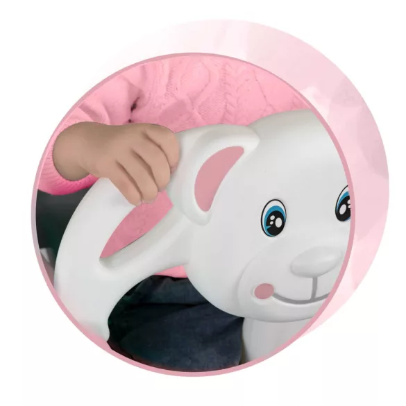 Gyerek hinta, Ricokids, rózsaszín, maci minta, kötélmagasság: 130-160 cm, átalakítható, teherbírás: 30 kg, téglalap alakú