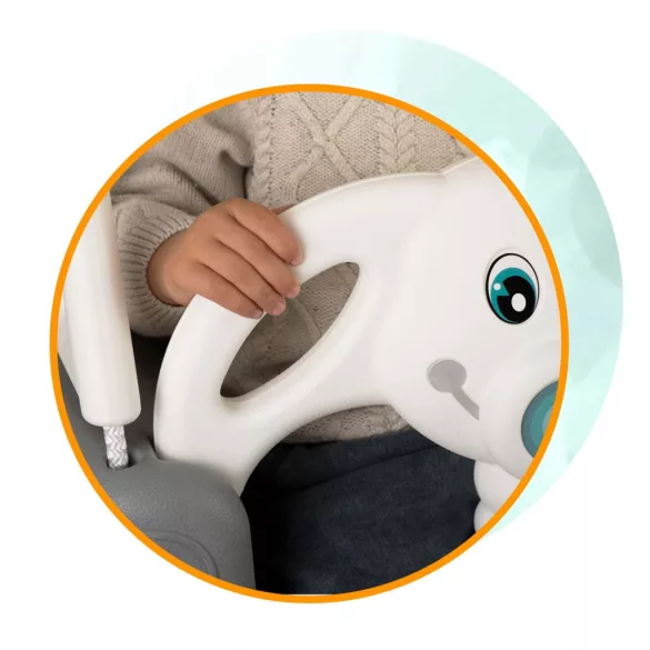 Gyerek hinta, Ricokids, szürke/fehér, elefánt minta, állítható kötélmagasság: 130-160 cm, átalakítható, teherbírás: 30 kg, téglalap alakú
