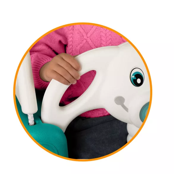 Gyerek hinta, Ricokids, türkiz/fehér, elefánt minta, állítható kötélmagasság: 130-160 cm, átalakítható, teherbírás: 30 kg, téglalap alakú