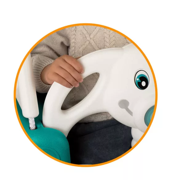 Gyerek hinta, Ricokids, türkiz/fehér, elefánt minta, állítható kötélmagasság: 130-160 cm, átalakítható, teherbírás: 30 kg, téglalap alakú