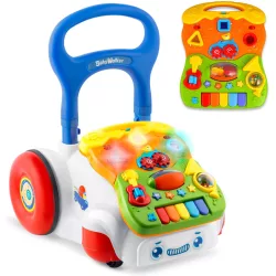   Járássegítő és oktató tábla, Ricokids RK-744, fehér, 2 az 1-ben, fény és hanghatások, kivehető panel, csúszásgátló és fékezhető kerekek, hangerőszabályzós, 6 hó+